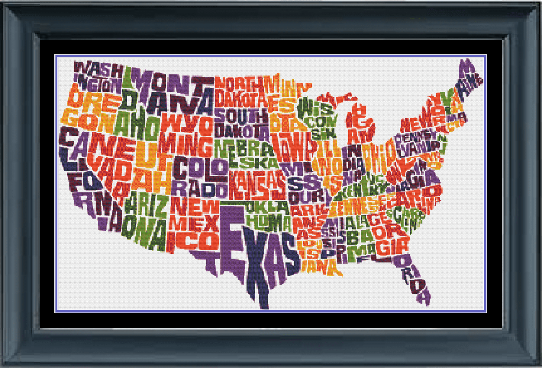 Stitching Jules Design Cross Stitch Pattern Physical Pattern - $18 USA Map Cross Stitch Pattern | United States Cross Stitch Pattern | Map Cross Stitch Pattern